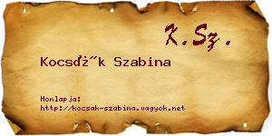 Kocsák Szabina névjegykártya
