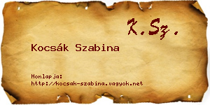 Kocsák Szabina névjegykártya