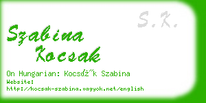 szabina kocsak business card